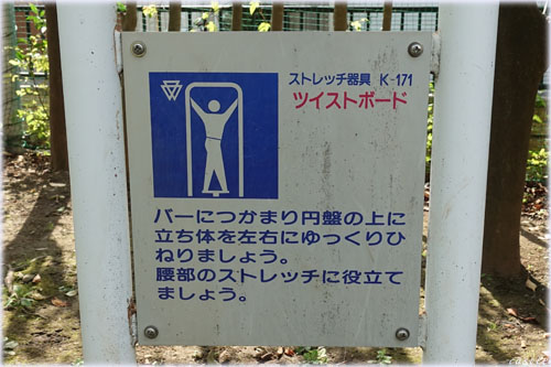 亀塚公園でストレッチ