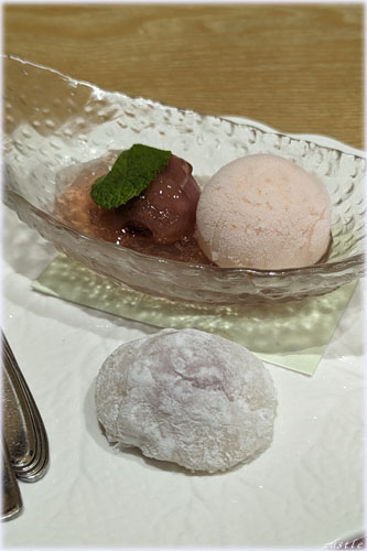 無花果甲州煮、無花果ジェラート、葡萄大福